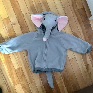Elephant Costume Baby Toddler Size 18-24 Months Soft Plush Grey Pink Jacket Hood